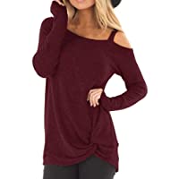 Beladla Sudadera Navidad Mujer Collar Oblicuo ImpresióN Mujers Moda SuéTer Largo Casual Jersey Prendas De Punto De…
